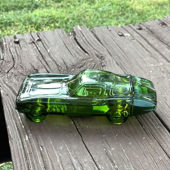 Vintage Avon Green Glass Car Decanter‎ Full 2oz Deep Woods Aftershave 1960s - Picture 4 of 5